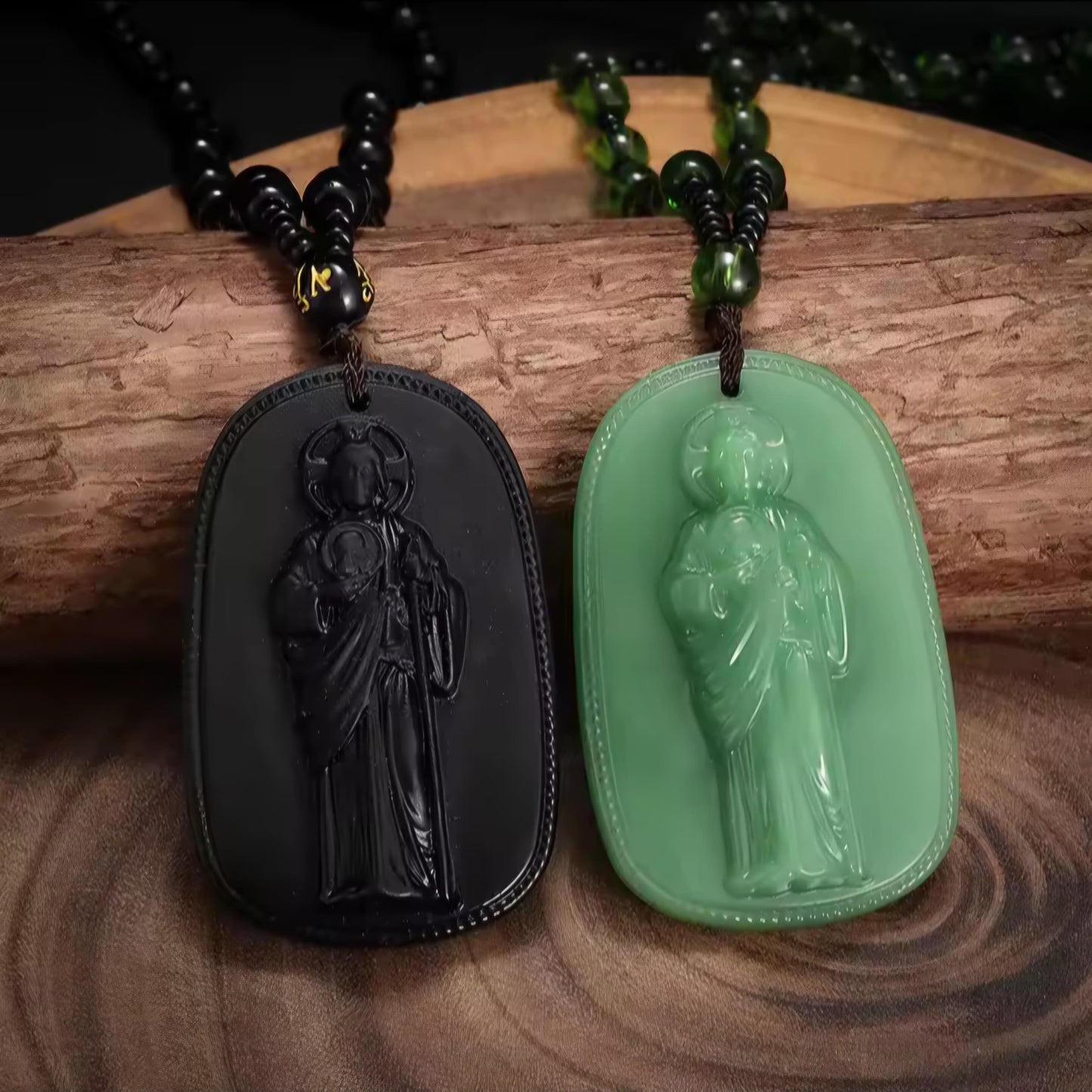 Exquisite Buddhist Jade Pendant Necklace for Men and Women Religious Personality Simple Amulet Church Party Accessories Gift